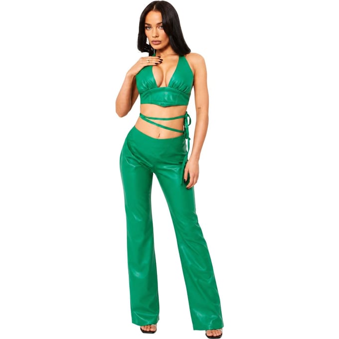 Missy Empire Dames Nepleren Corset Top (Groen)