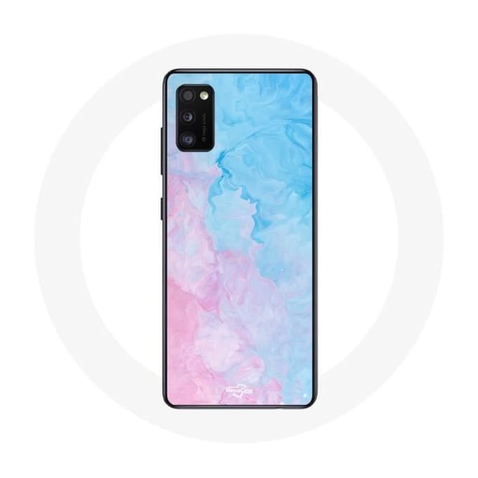 Samsung Galaxy A41 hoesje roze blauwe achtergrond