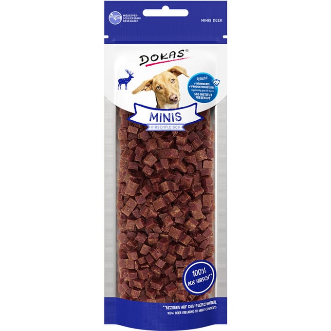 Voordeelpakket: 2x ca. 60g Dokas Minis hertenvlees hondensnacks