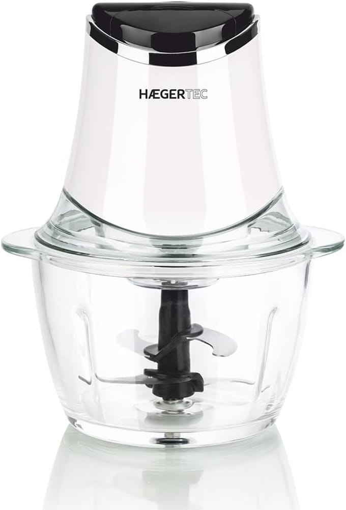Keuken Chopper - Mini Hakmachine - Snel Ingrediënten Snijden - Glazen Kom - 300 Watt - Wit