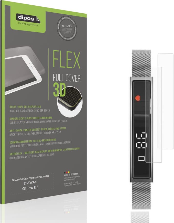 dipos FLEX – 2x Matte Screenprotector geschikt voor DIAWAY GT Pro B3 | Volledige Schermbescherming | Case-Friendly