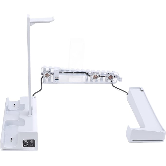 Station de refroidissement horizontale avec contrôleur, chargeur et ventilateur de refroidissement, éclairage 14 RGB rapide white
