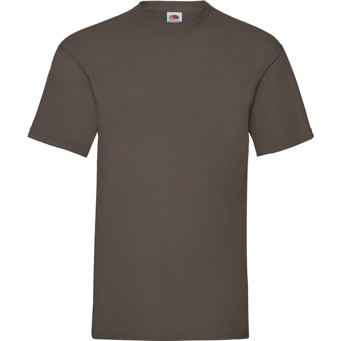Fruit of the Loom Heren Valueweight T-Shirt (Chocolade)