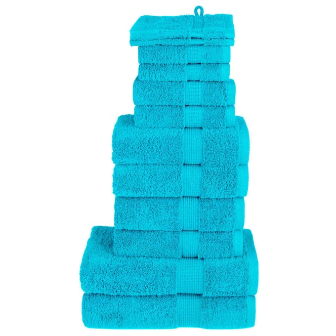 vidaXL - 12-delige - Handdoekenset - SOLUND - 600 - g/m² - turquoise