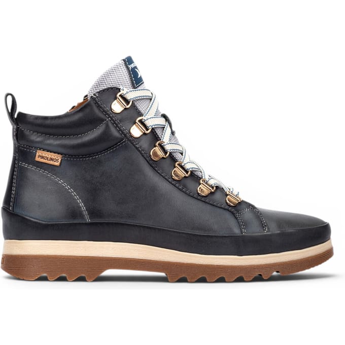 Pikolinos Dames Blauwe Leren Sneaker Winterveterlaarzen - Vigo