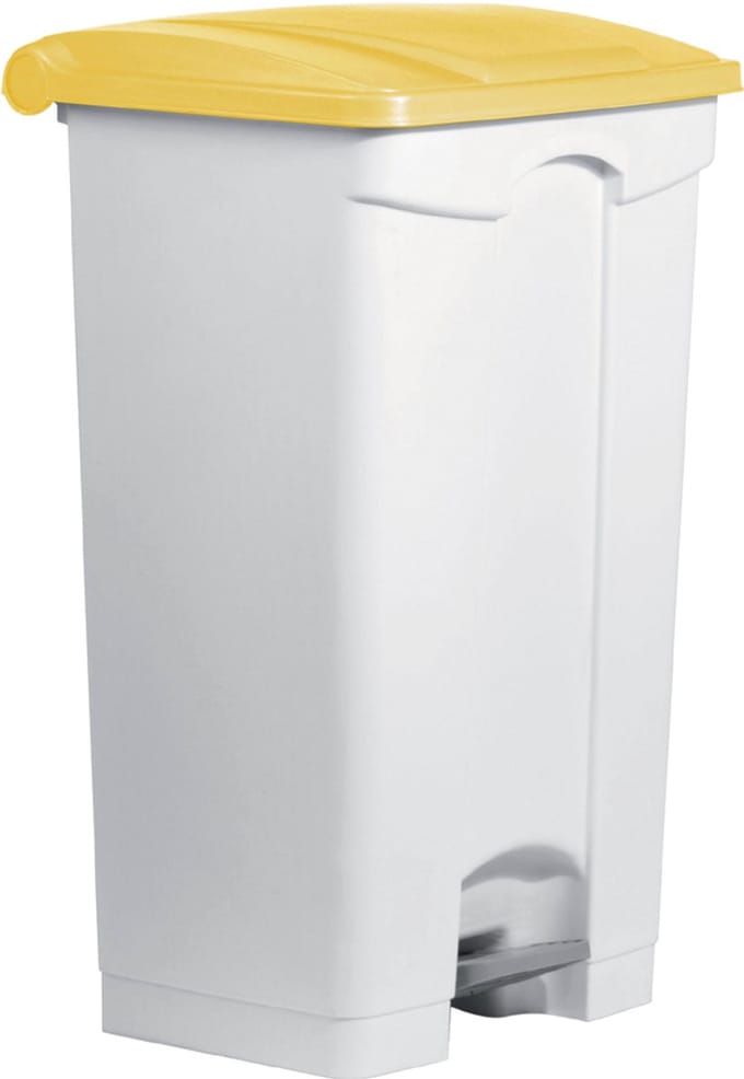 Trapbakopener vuilnisbak 90 liter, wit