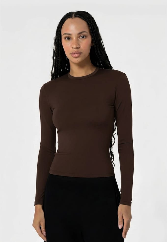Slim Longsleeve DONKERBRUIN
