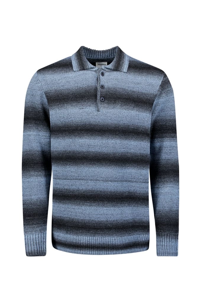 No Excess Pullover Polo Degrade Dusty Blue Größe: S | Pullover Outlet | Herren | Blau
