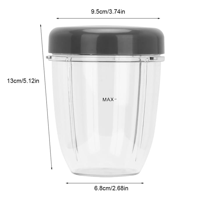 Blenderonderdelenset met deksel voor de Nutri Bullet 900W blender (18oz) gray