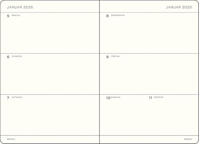 Weekkalender Medium (A5) 2026 - 18 maanden Planner met Hardcover - Dusty Rose