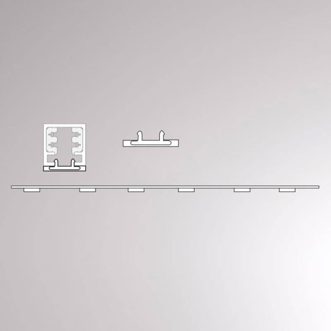 Molto Luce Blinde afdekking voor Volare rail, 1m, wit