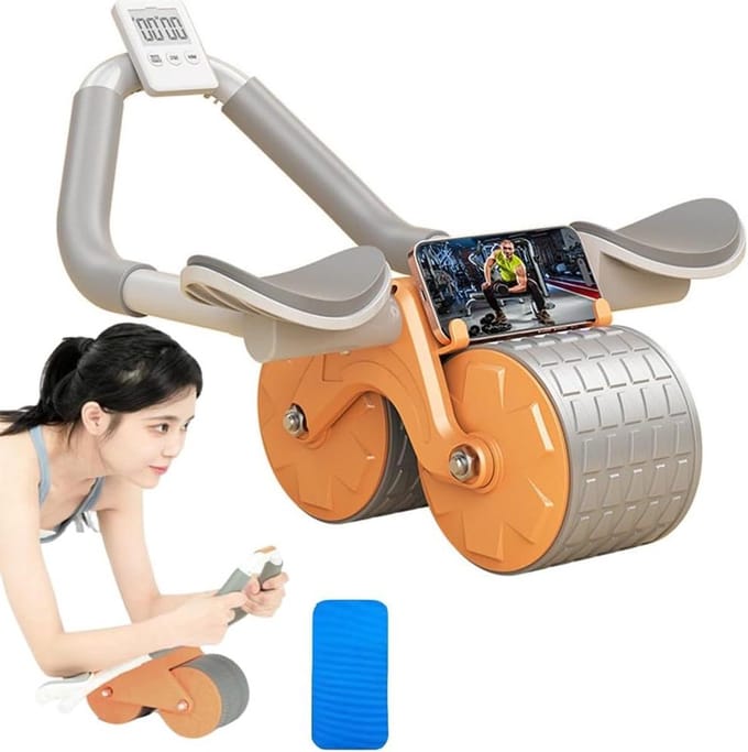 Buikspierwiel - Core trainer - Krachtige core training - Automatische rebound - 39 cm breed - Zwart