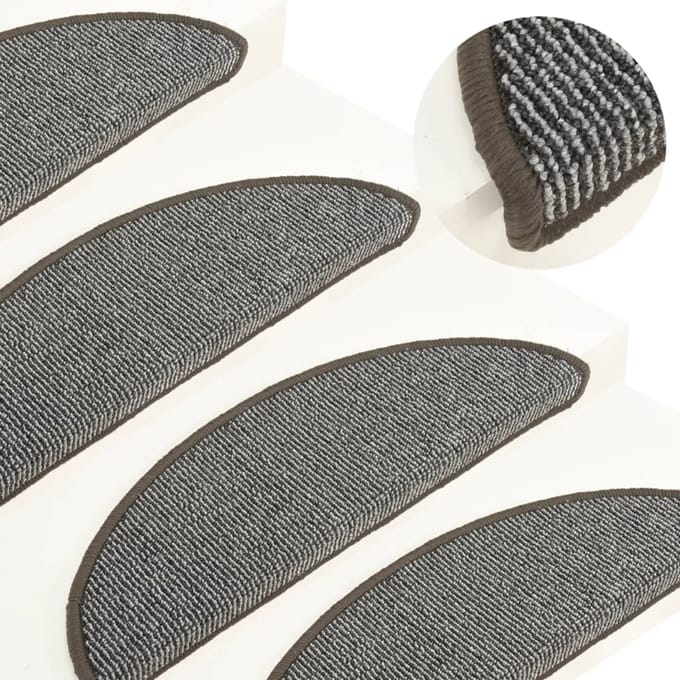vidaXL - Trapmatten - 15 - st - 56x17x3 - cm - Grijs - Halfrond