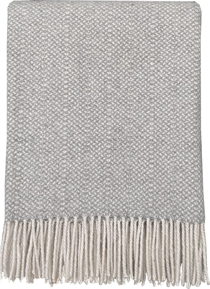 Natural grey structure recycled wool throw
