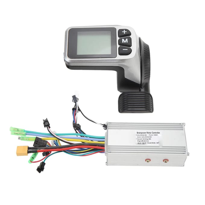 Elektrische Fiets Sinusgolf Borstelloze Controller Kit 36V 48V 1000W 38A 3 Modi Controller 124DX Duim gray