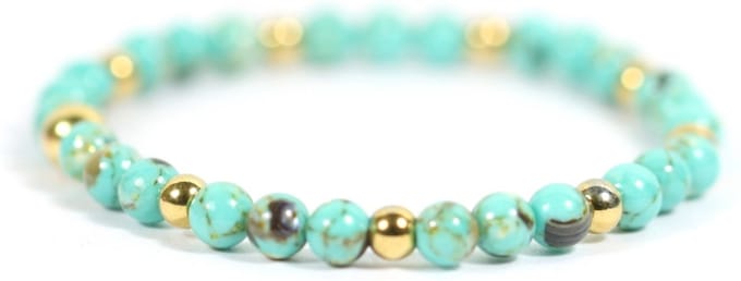 Heaven Eleven - Dames - armband - turkoois - turquoise - 4mm - 17,5 cm