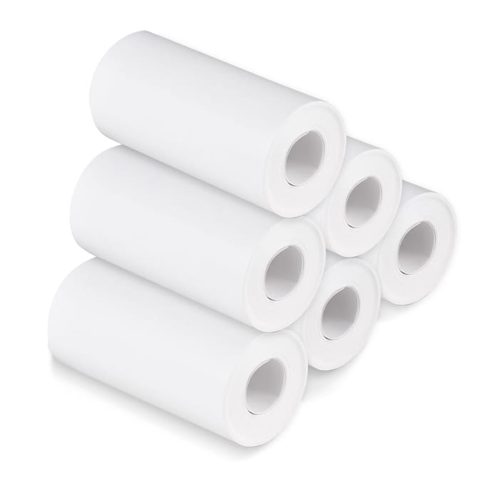 Thermisch Papierrol 56mm Printpapier voor Labelprinter Kinder Instant Camera Navulling Printpapier, Pak van 6 Rollen 6 rolls white