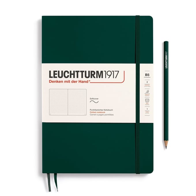 Leuchtturm1917 B5 Composition Notitieboek met zachte kaft dotted Forest Green