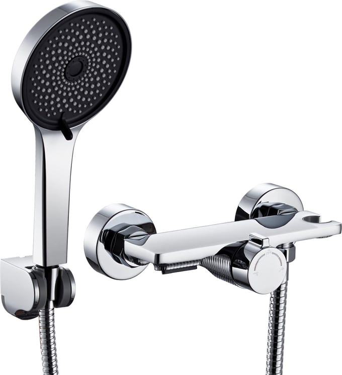 Auralum Max Badkraan Set - Waterval / Regen / Massage / Boost - 1 Hendel voor Schakelen & Temperatuur - Kristal Chroom