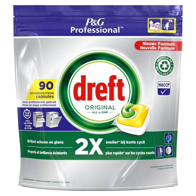 Dreft - Original - All in One - Vaatwastabletten - Citroen - 90 stuks