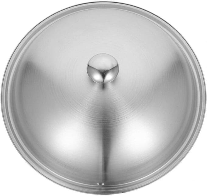 Wok Deksel - Universeel Deksel - Koken - Roestvrij Staal - 38CM - Zilver