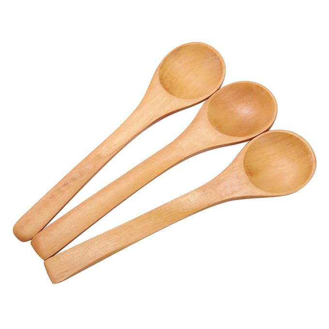 30 stuks Mini Natuurlijk Houten Kinderlepel Keuken Kruidenhulpmiddel beige