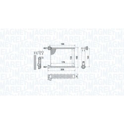 Warmtewisselaar, interieur verwarming MAGNETI MARELLI 350218459000