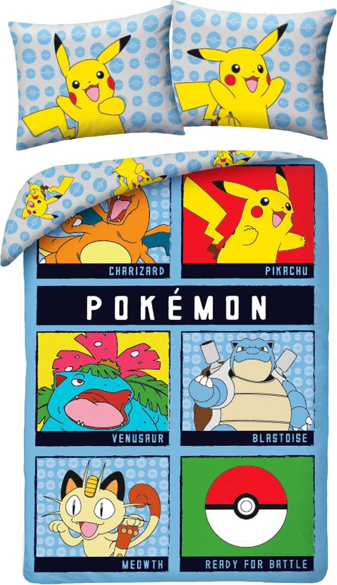 Pokémon Dekbedovertrek Battle 140x200cm - katoen