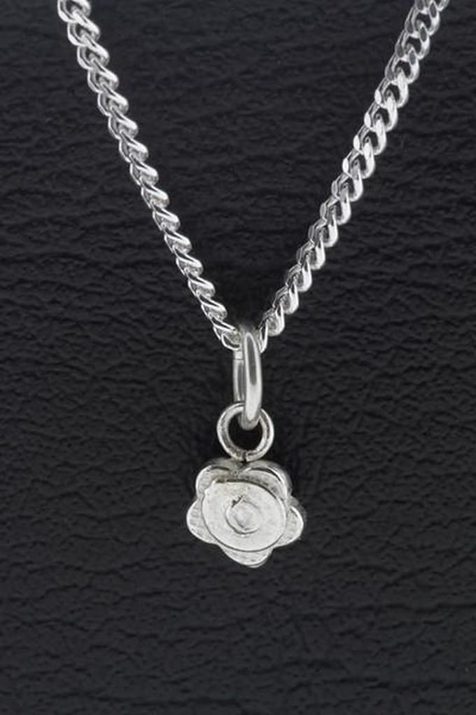 Zilveren Vergeetmijnietje klein ketting hanger