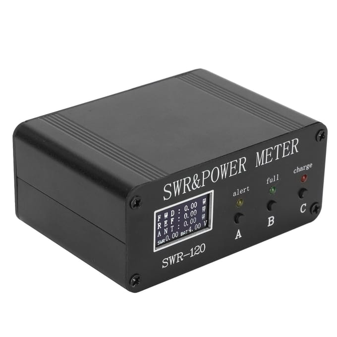 Staande Golfmeter Aluminiumlegering Digitaal Display 1.8‑50MHz FM AM CW SSB Modes Kortegolf Vermogen gray