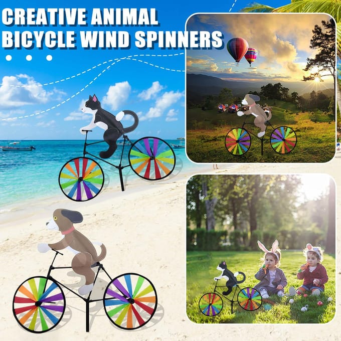 Creatieve fiets wind spinners staande paal tuin tuin decoratie
