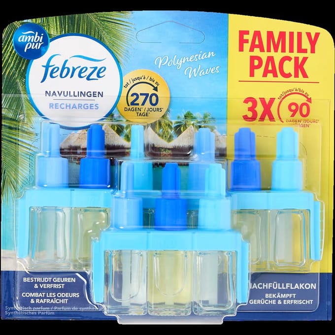 Ambi Pur Febreze navullingen Polynesian Waves verpakking van 3 stuks