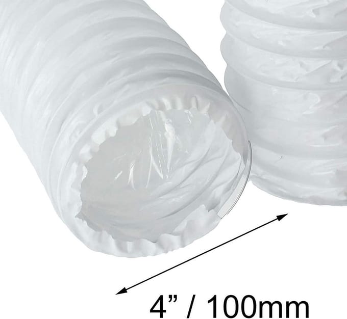 Droger Afvoerslang - Ventilatieslang - Was Drogen - Extra Sterk - 4 Meter - Wit