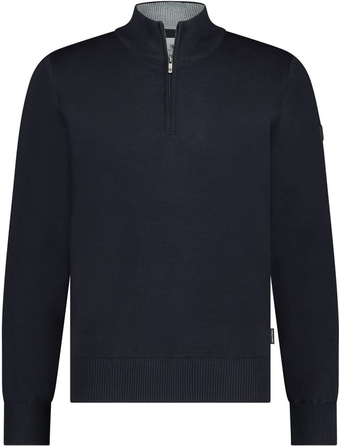 State Of Art Half Zip Trui Wol Blend Navy - Maat M - Heren - Pullovers