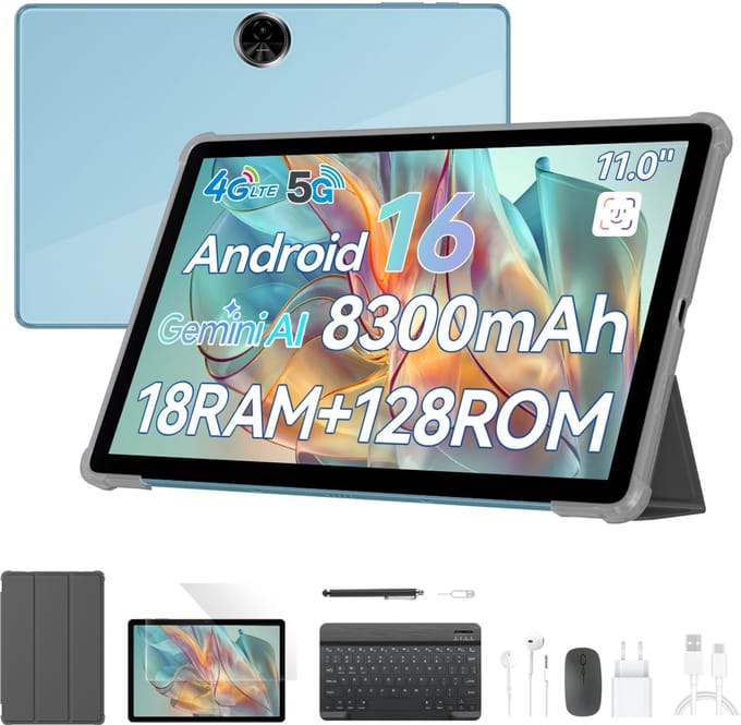 Blackview ZENO5 - Tablet - 11 inch - 32GB RAM - 128GB ROM- 8300mAh- Android 16 - Blauw