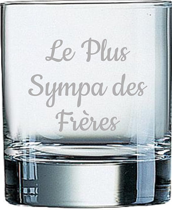 Whiskeyglas gegraveerd - 20cl - Le Plus Sympa des Frères