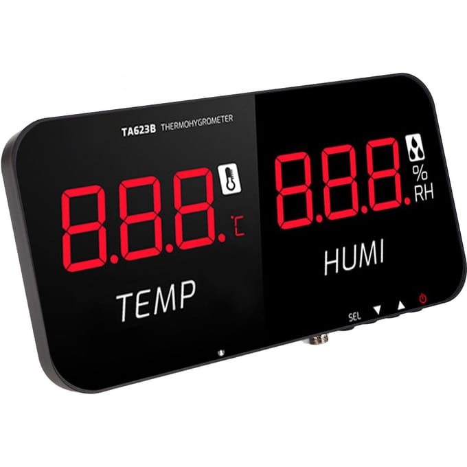 Industriële Temperatuur- en Vochtigheidsmeter 13 Inch LED Display Kas Hygrometer Thermometer black