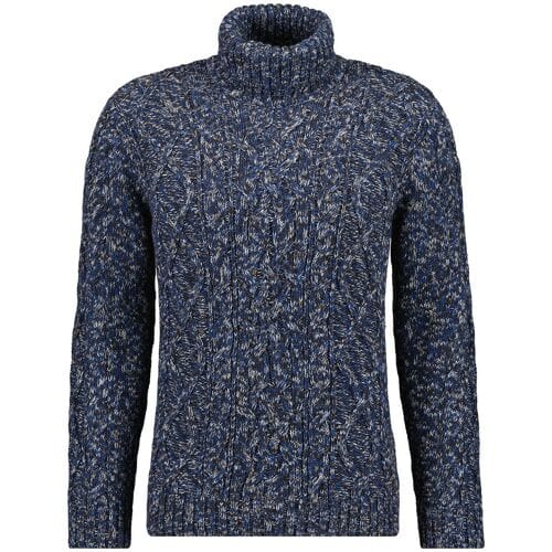 Ragman Trui Col Cable Design Pullover Mocca-Blue / male