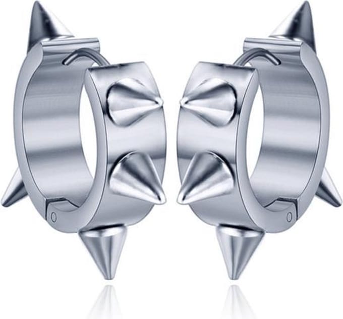 LGT Jewels oorringen Edelstaal Spike Silver