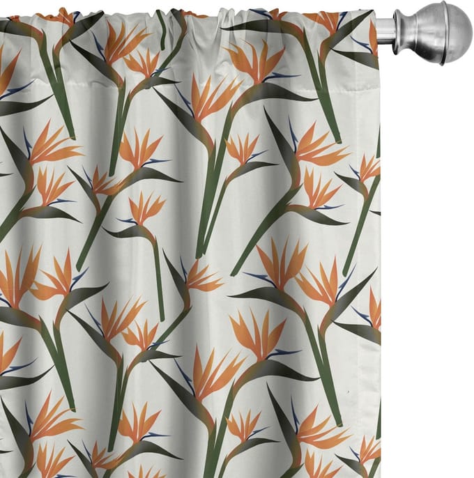 ABAKUHAUS Paradijsvogels voorhangen – 2x75×245 cm – mikrofaser, halfdonker