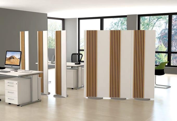 Kerkmann - Roomdivider Oxford - draaibaar - wit met eiken