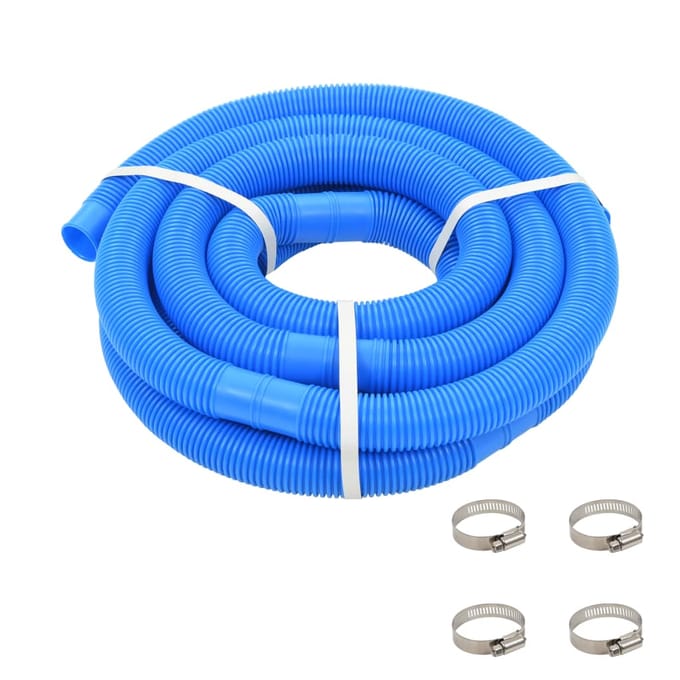 vidaXL - Zwembadslang - met - klemmen - 38 - mm - 6 - m - blauw