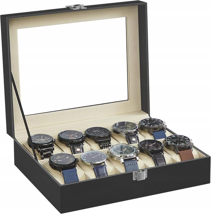 Elegante Horlogedoos voor 10 Horloges - Luxe Presentatie & Bescherming