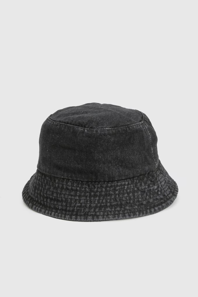 boohoo Dames Zwarte Denim Bucket Hat