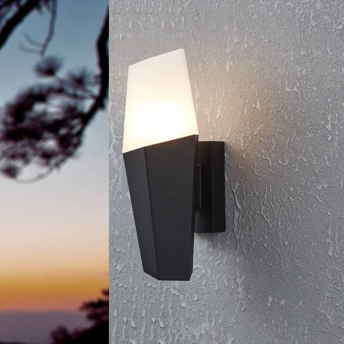 EGLO Buitenwandlamp Farindola in zwart/wit
