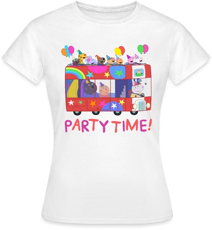 Peppa Pig Design Party Time Met Peppa T-Shirt Dames