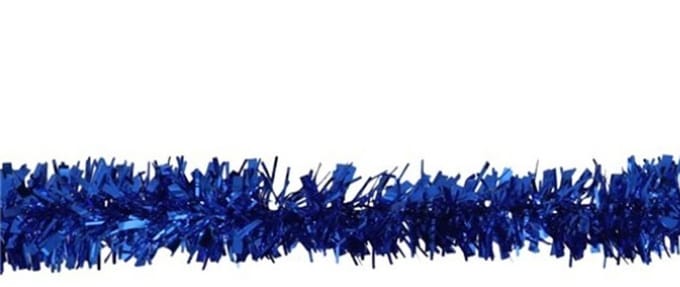 Gerimport Kerstslinger - blauw - folie lametta - 150 x 5 cm - kerstboom versiering/guirlandes