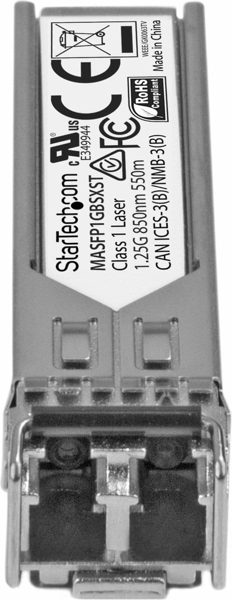 StarTech.com Gigabit Fiber 1000Base-SX SFP Transceiver Module - Cisco Meraki MA-SFP-1GB-SX Compatible - mm LC - 550m (1804 ft)