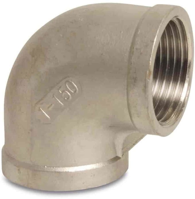RVS Bocht 90 Graden 1/2", Draadfitting RVS - Boni-Shop