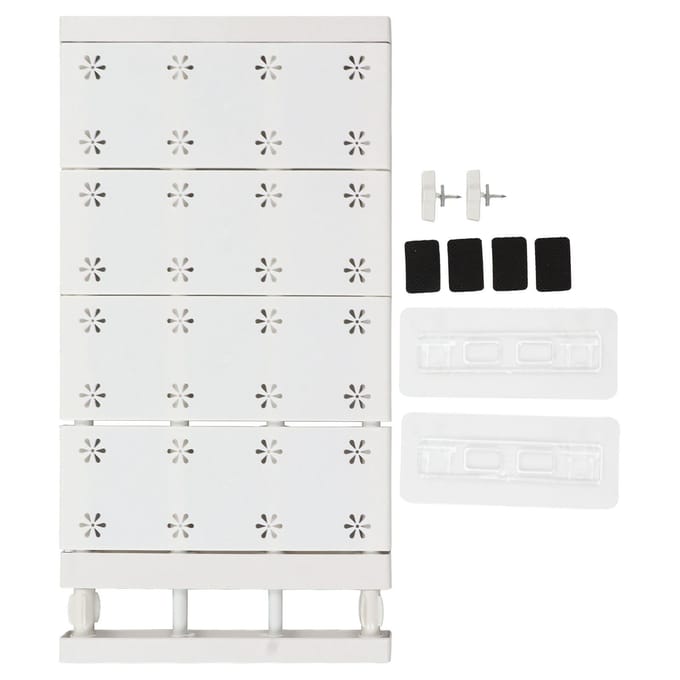 Panneau de séparation de garde-robe, tige extensible de rangement, panneau de séparation multicouche peu encombrant pour armoire Length 48‑80cm/18.9‑31.5in white